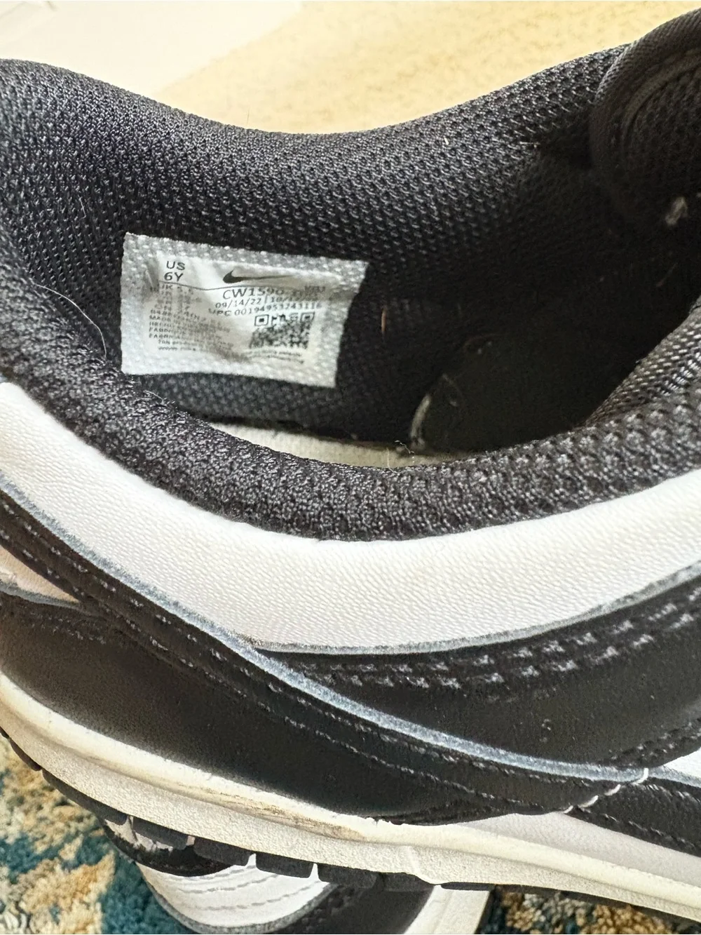 Nike Kids Black and White Low-Top Sneakers